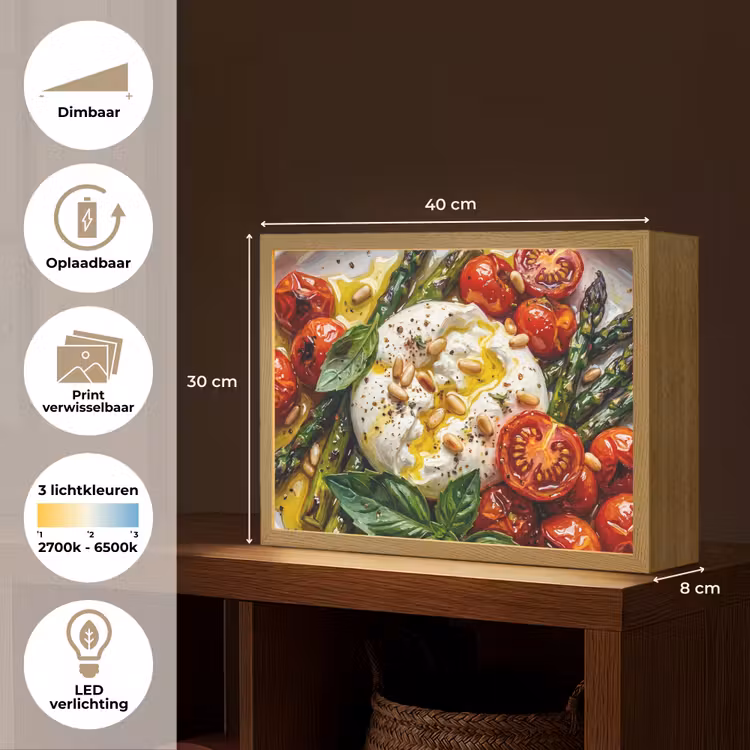 Eten - Groenten - Kaas - Modern - Vers Light Box met batterij (Wandlamp) middel -USP_websiteoverzichtNL