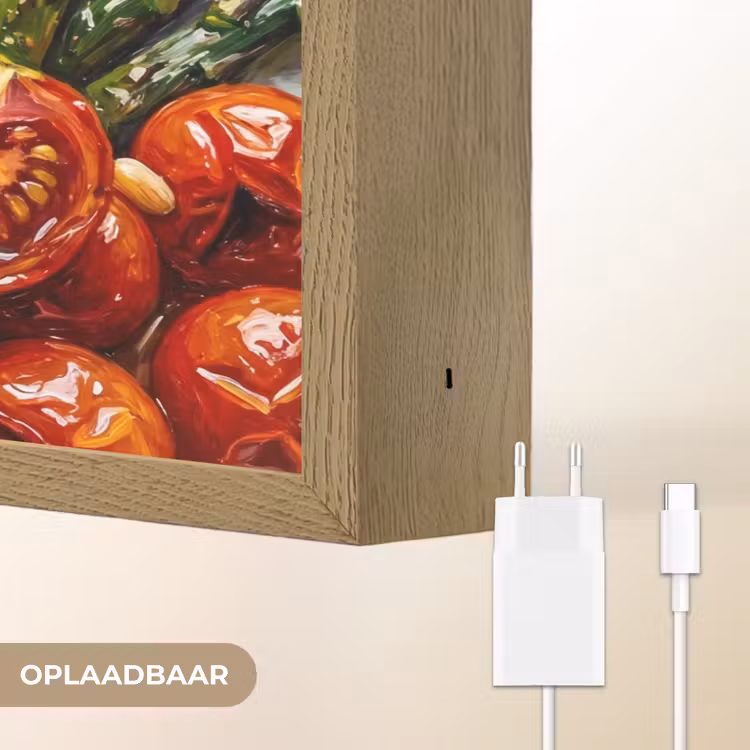 Eten - Groenten - Kaas - Modern - Vers Light Box met batterij (Wandlamp) middel -USP_websiteoplaadbaarNL