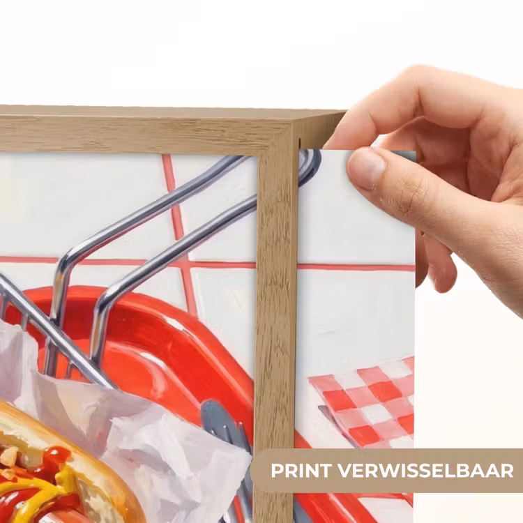 Eten - Hotdog - Fastfood - Modern - Rood Light Box met batterij (Wandlamp) middel -USP_websiteprintNL