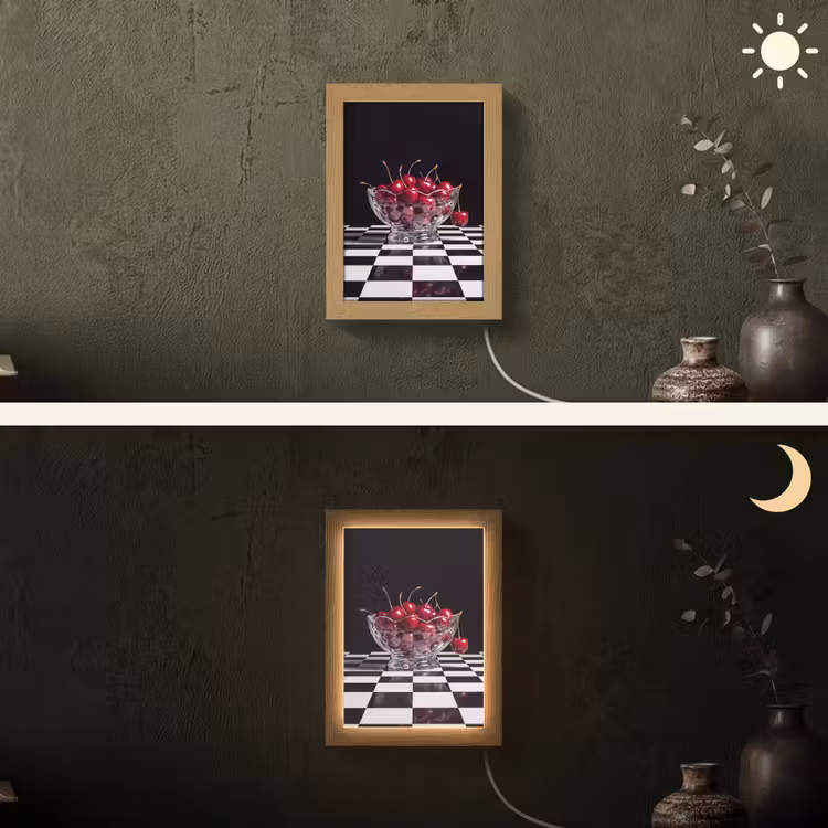 Lightbox - Wandlamp - Eten - Kersen - Rood - Eten - Kersen - Rood Light Box met kabel (Wandlamp) klein