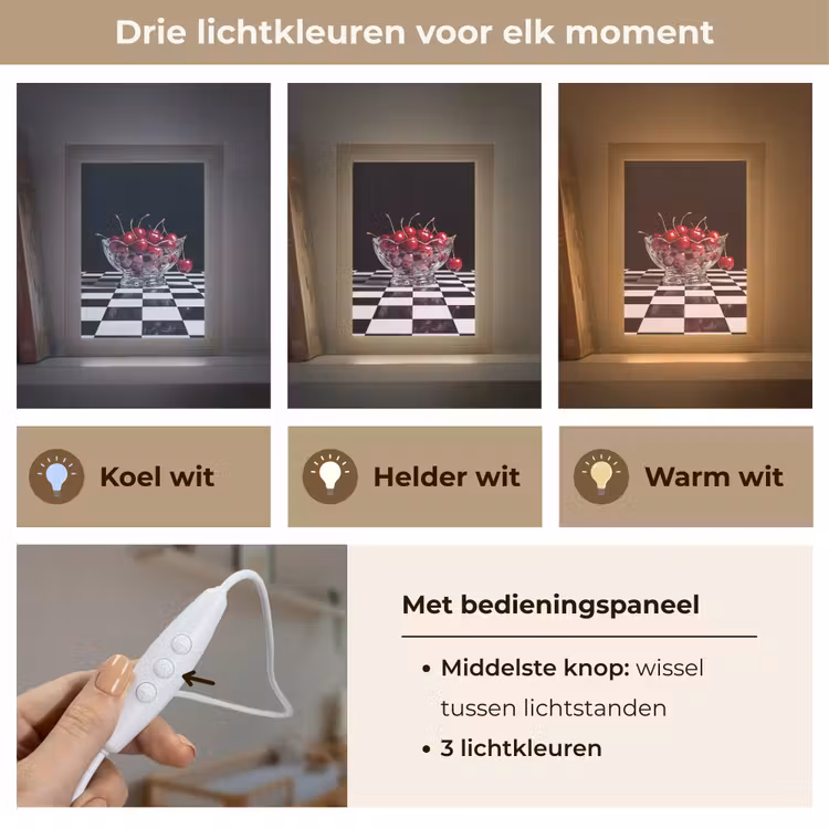 Lightbox - Wandlamp - Eten - Kersen - Rood - Eten - Kersen - Rood Light Box met kabel (Wandlamp) klein