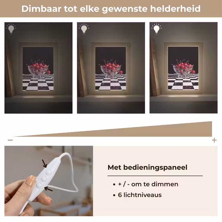 Lightbox - Wandlamp - Eten - Kersen - Rood - Eten - Kersen - Rood Light Box met kabel (Wandlamp) klein
