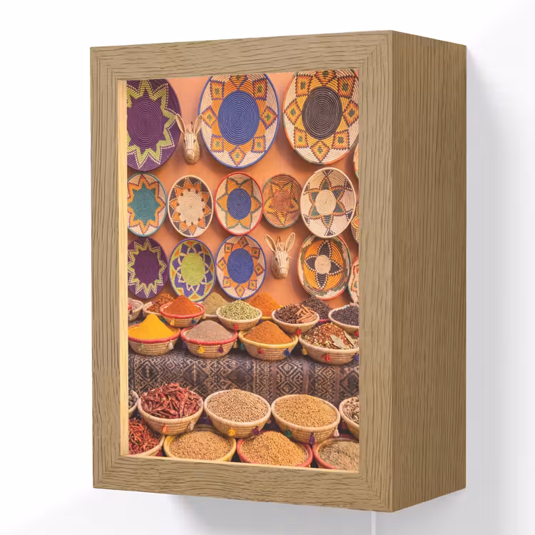 Lightbox - Wandlamp - Eten - Kleurrijk - Cultuur - Eten - Kleurrijk - Cultuur Light Box met kabel (Wandlamp) klein