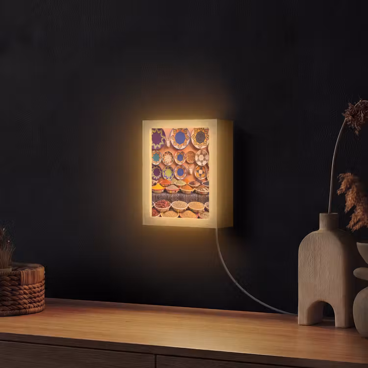 Lightbox - Wandlamp - Eten - Kleurrijk - Cultuur - Eten - Kleurrijk - Cultuur Light Box met kabel (Wandlamp) klein