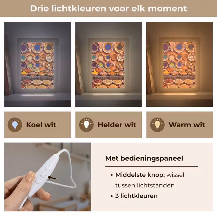 Lightbox - Wandlamp - Eten - Kleurrijk - Cultuur - Eten - Kleurrijk - Cultuur Light Box met kabel (Wandlamp) klein