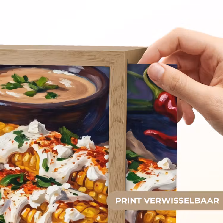 Eten - Maïs - Saus - Geschilderd - Geel Light Box met batterij (Wandlamp) middel -USP_websiteprintNL