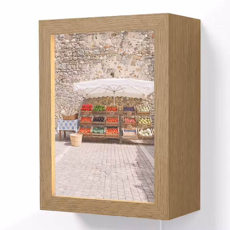 Lightbox - Wandlamp - Eten - Markt - Vers - Eten - Markt - Vers Light Box met kabel (Wandlamp) klein