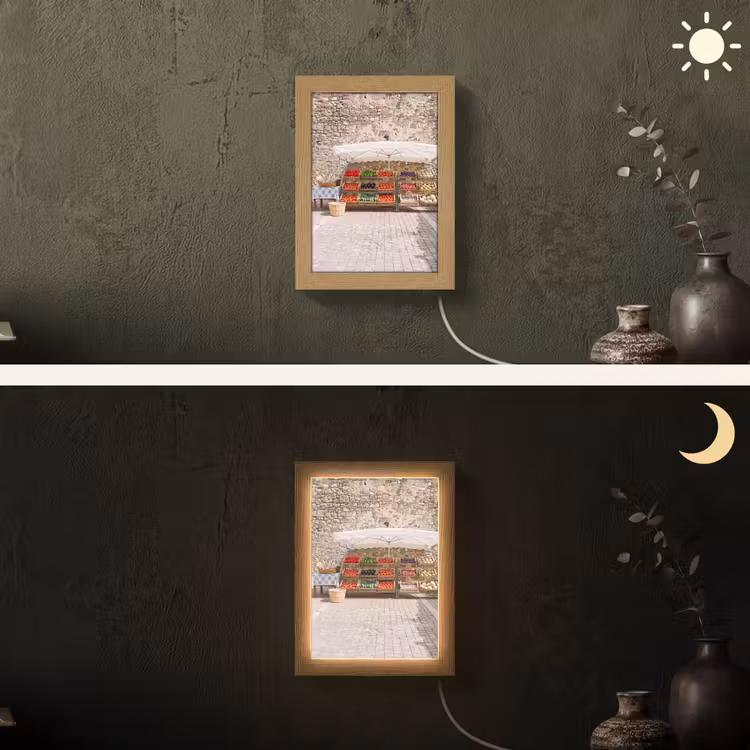 Lightbox - Wandlamp - Eten - Markt - Vers - Eten - Markt - Vers Light Box met kabel (Wandlamp) klein