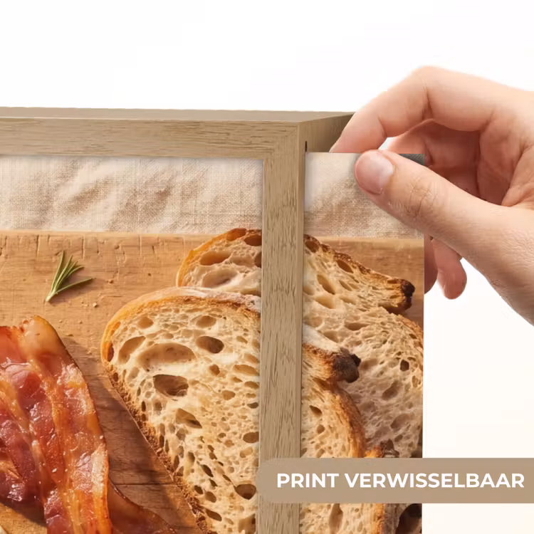 Eten - Ontbijt - Hout - Rustiek - Geel Light Box met batterij (Wandlamp) middel -USP_websiteprintNL