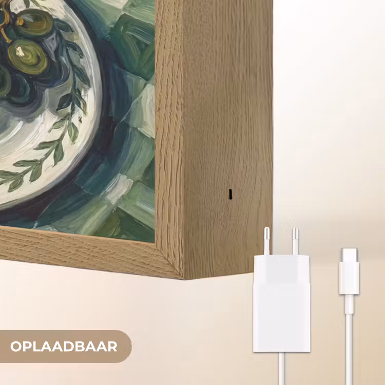Eten - Ontbijt - Tafel - Modern - Groen Light Box met batterij (Wandlamp) middel -USP_websiteoplaadbaarNL