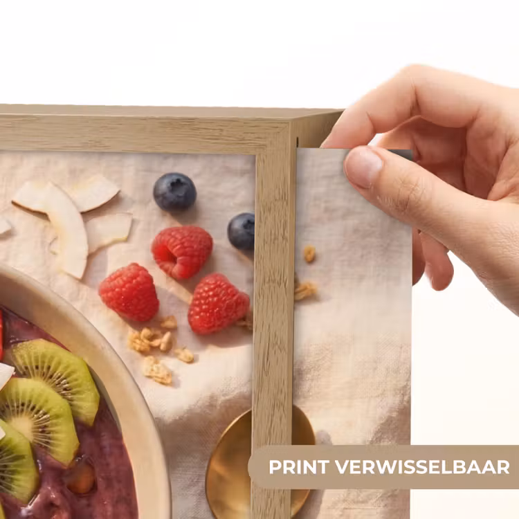 Eten - Ontbijtkom - Fruit - Gezond - Kleurrijk Light Box met batterij (Wandlamp) middel -USP_websiteprintNL