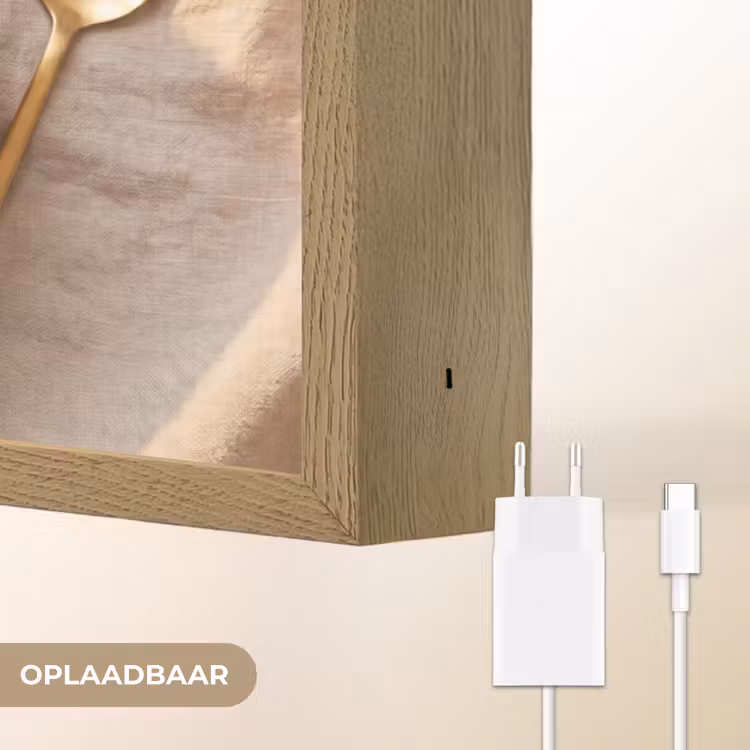 Eten - Ontbijtkom - Fruit - Gezond - Kleurrijk Light Box met batterij (Wandlamp) middel -USP_websiteoplaadbaarNL