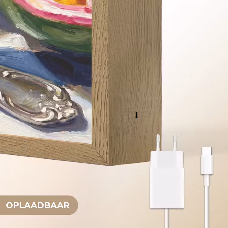 Eten - Passievrucht - Tropisch - Modern - Kleurrijk Light Box met batterij (Wandlamp) middel -USP_websiteoplaadbaarNL