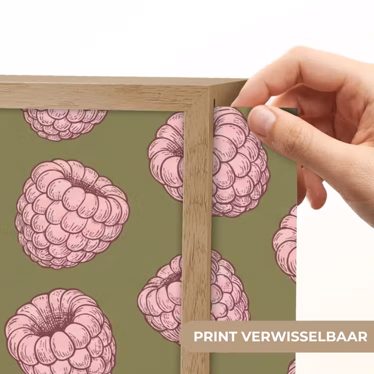 Eten - Patroon - Illustratie - Roze - Groen Light Box met batterij (Wandlamp) middel -USP_websiteprintNL