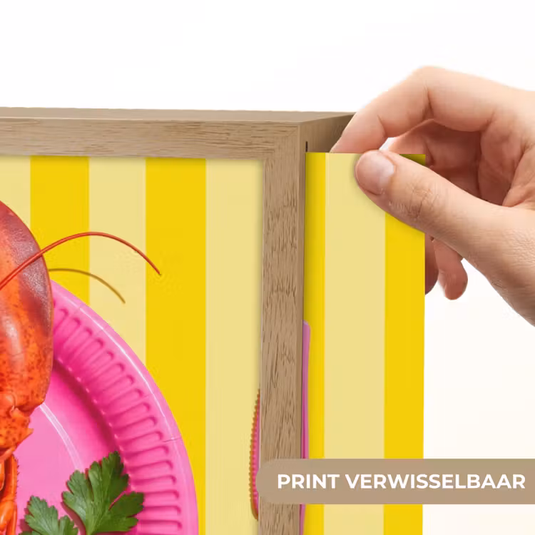 Eten - Roze - Geel - Modern - Culinaire Light Box met batterij (Wandlamp) middel -USP_websiteprintNL