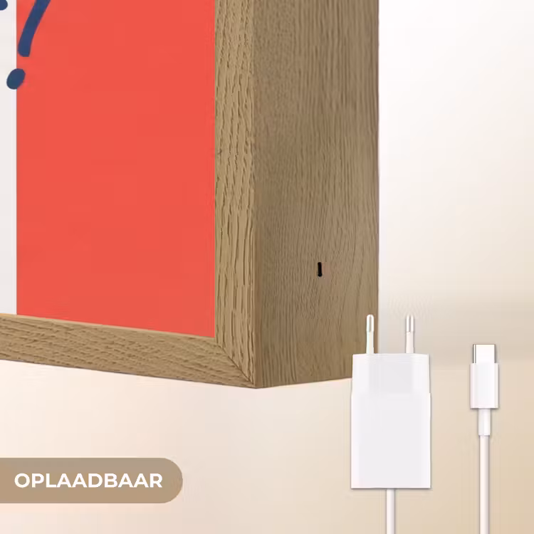 Eten - Spreuk - Keuken - Grafisch - Rood-Wit Light Box met batterij (Wandlamp) middel -USP_websiteoplaadbaarNL