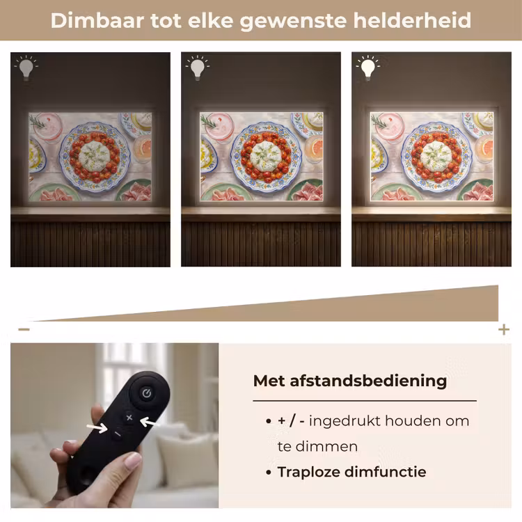 Eten - Tafel - Divers - Modern Light Box met batterij (Wandlamp) middel -USP_dimbaarNL