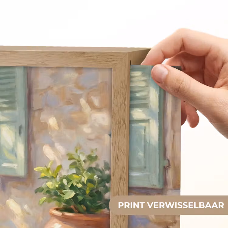 Eten - Terras - Zomer - Geschilderd - Geel Light Box met batterij (Wandlamp) middel -USP_websiteprintNL