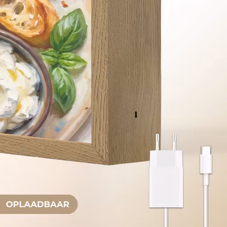 Eten - Tomaat - Brood - Kleurrijk - Keuken Light Box met batterij (Wandlamp) middel -USP_websiteoplaadbaarNL
