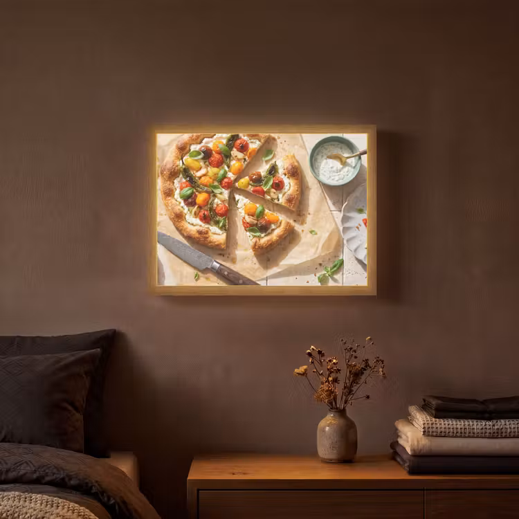Eten - Tomaten - Basilicum - Maaltijd - Vers Light Box met batterij (Wandlamp) middel -sfeer4