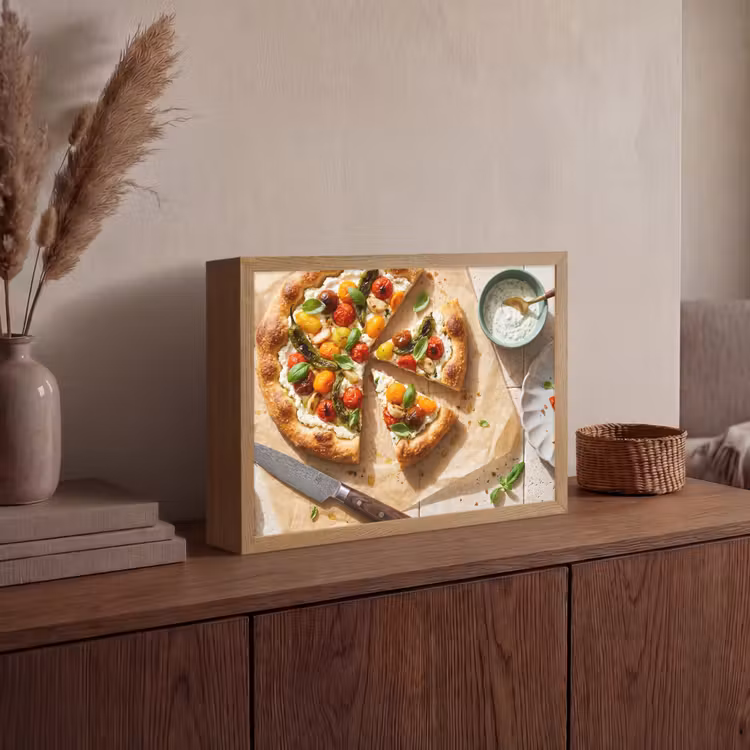 Eten - Tomaten - Basilicum - Maaltijd - Vers Light Box met batterij (Wandlamp) middel -sfeer2