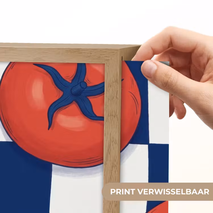 Eten - Tomaten - Keuken - Illustratie - Rood-Blauw Light Box met batterij (Wandlamp) middel -USP_websiteprintNL