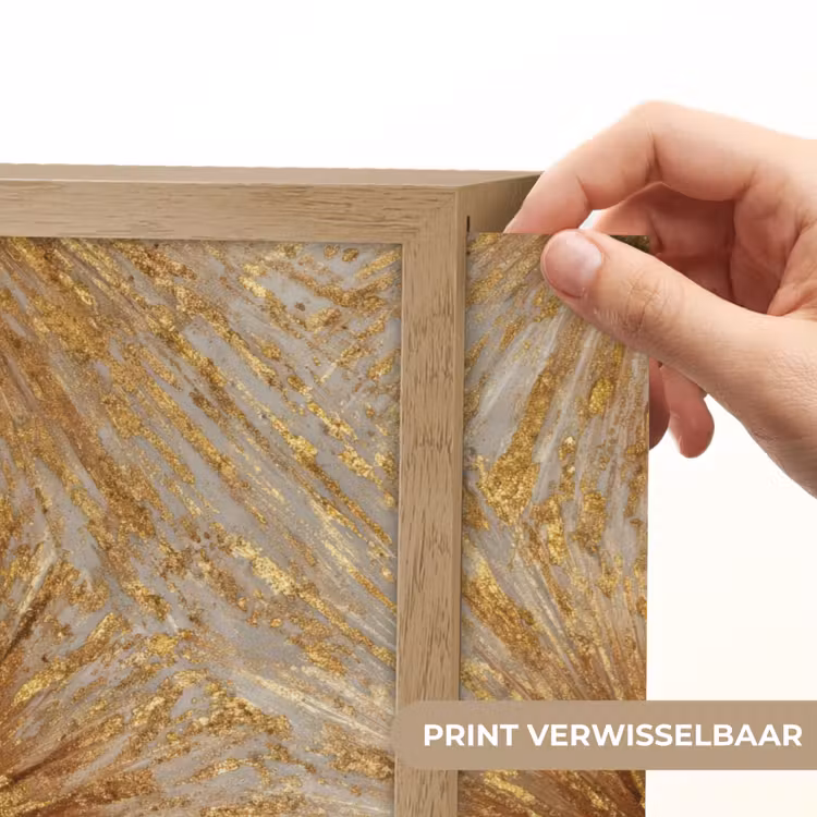 Explosie - Abstract - Goud - Wit Light Box met batterij (Wandlamp) middel 907 -USP_websiteprintNL