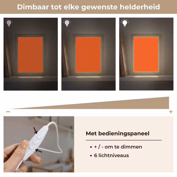 Fiery - Tangerine - Oranje Light Box met kabel (Wandlamp) klein 929 -USP_dimbaarNL