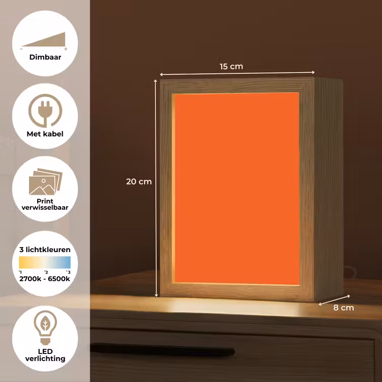 Fiery - Tangerine - Oranje Light Box met kabel (Wandlamp) klein 929 -USP_websiteoverzichtNL