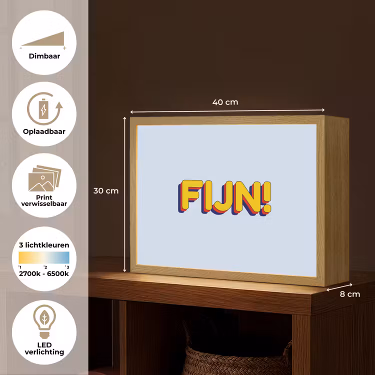 Fijn - Geel - Oranje Light Box met batterij (Wandlamp) middel -USP_websiteoverzichtNL