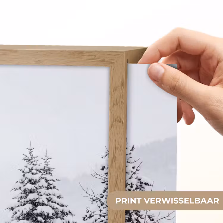 Fijnsparren - Sneeuw - Winter - Landschap - Stilte Light Box met batterij (Wandlamp) middel -USP_websiteprintNL