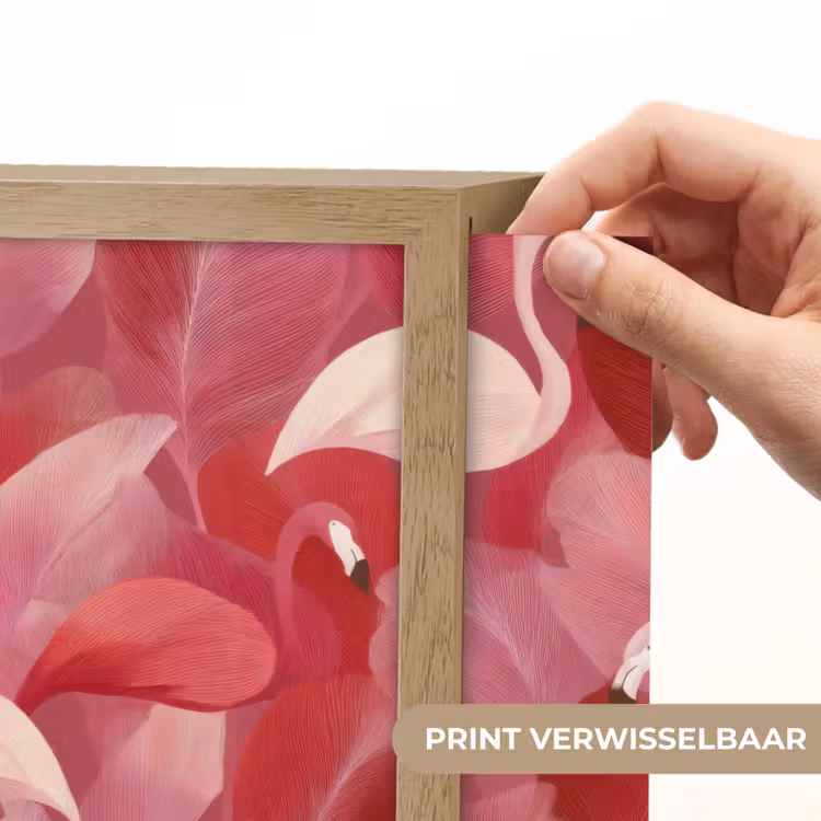 Flamingo - Botanisch - Elegant - Roze - Rood Light Box met batterij (Wandlamp) middel 907 -USP_websiteprintNL