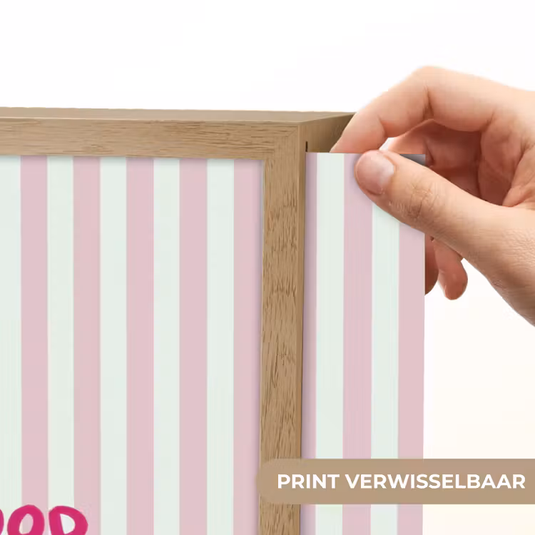 Focus on the good - Strepen - Roze - Smiley Light Box met batterij (Wandlamp) middel -USP_websiteprintNL