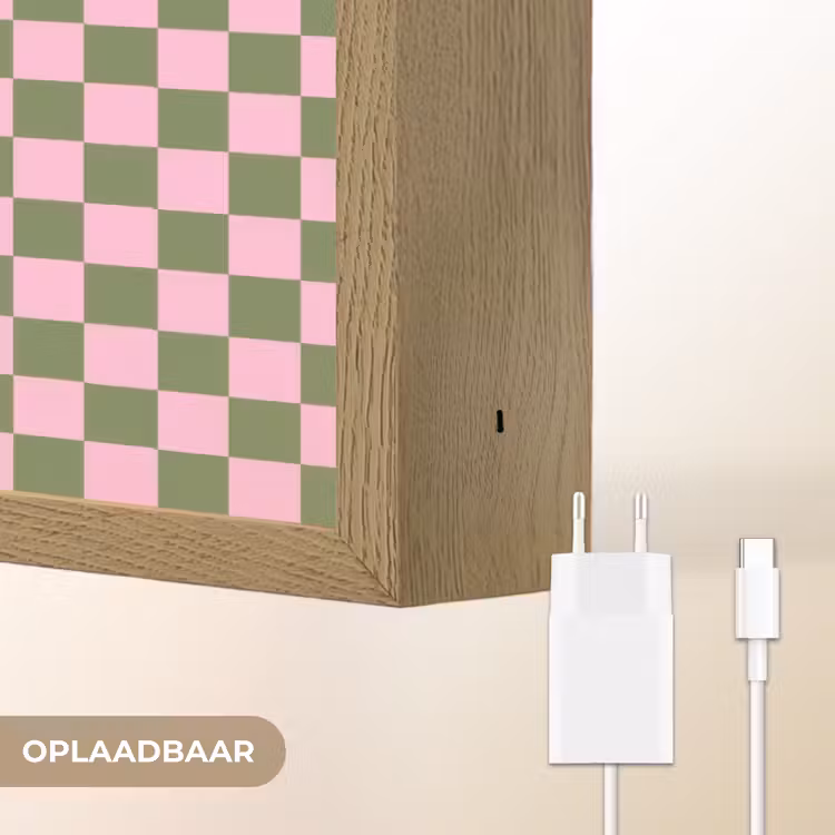 Focus - Vakken - Roze Light Box met batterij (Wandlamp) middel -USP_websiteoplaadbaarNL
