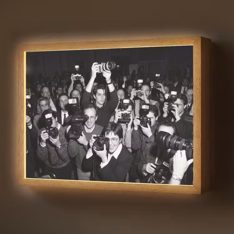 Fotografen - Menigte - Flitsers - Journalistiek Light Box met batterij (Wandlamp) middel -z3d_website