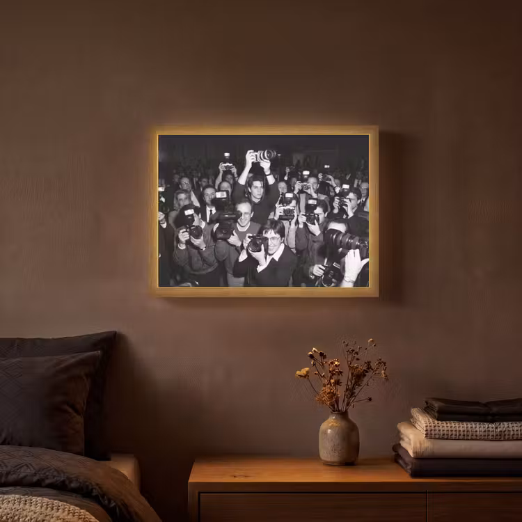 Fotografen - Menigte - Flitsers - Journalistiek Light Box met batterij (Wandlamp) middel -sfeer4