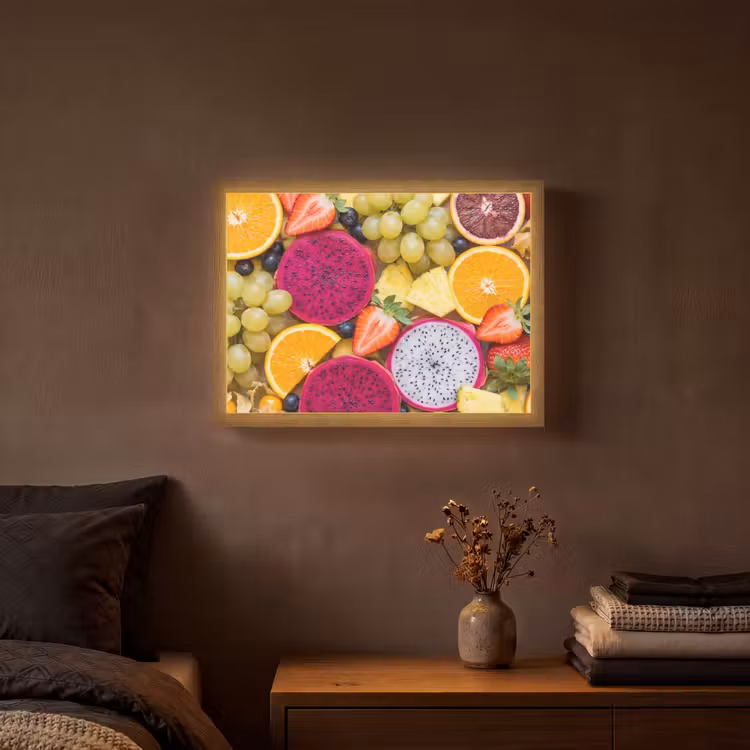 Fruit - Assortiment - Kleurrijk - Gezondheid Light Box met batterij (Wandlamp) middel -sfeer4