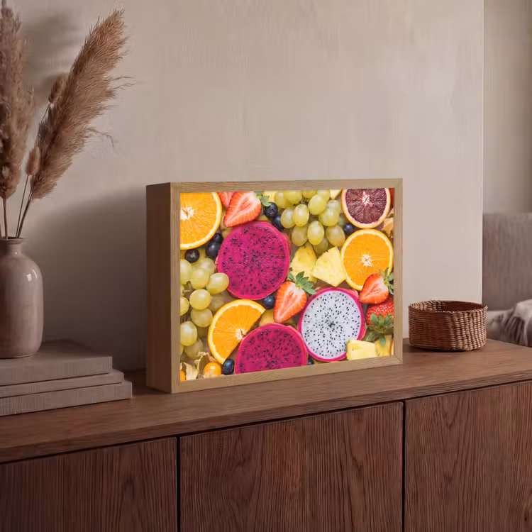 Fruit - Assortiment - Kleurrijk - Gezondheid Light Box met batterij (Wandlamp) middel -sfeer2