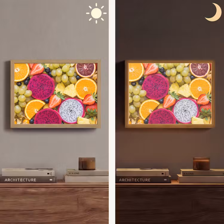 Fruit - Assortiment - Kleurrijk - Gezondheid Light Box met batterij (Wandlamp) middel -sfeer3