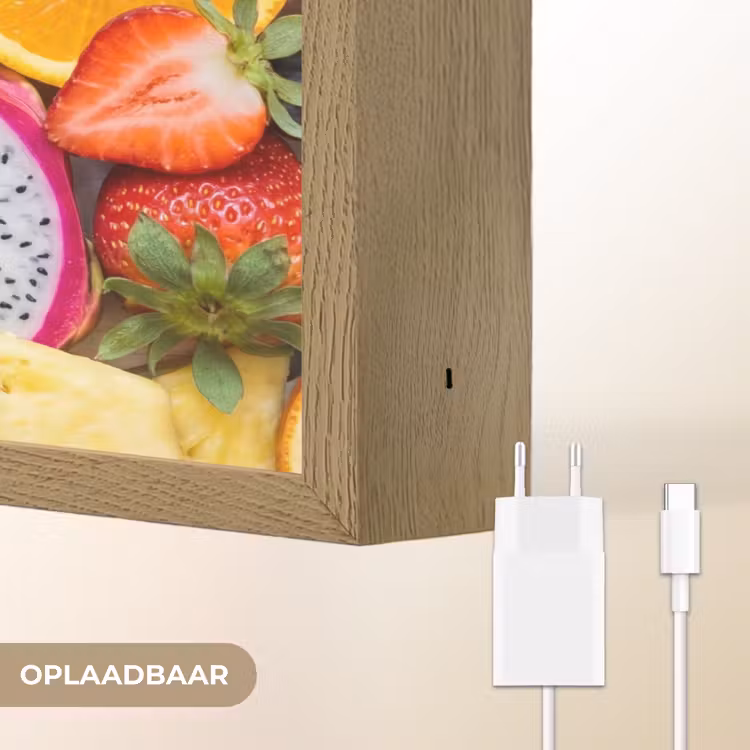 Fruit - Assortiment - Kleurrijk - Gezondheid Light Box met batterij (Wandlamp) middel -USP_websiteoplaadbaarNL