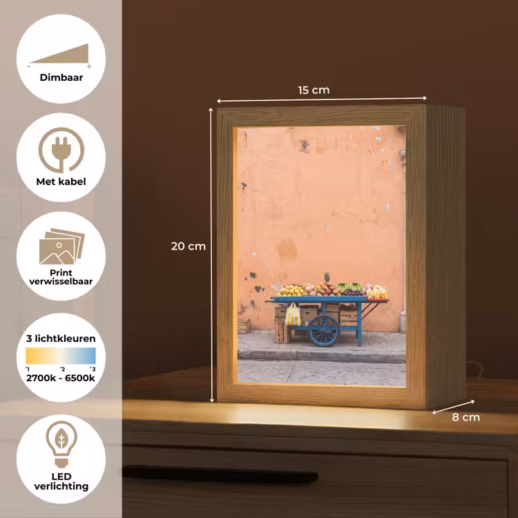 Lightbox - Wandlamp - Fruit - Kar - Straat - Fruit - Kar - Straat Light Box met kabel (Wandlamp) klein