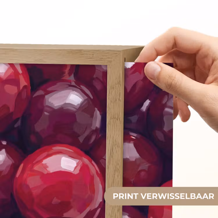 Fruit - Kersen - Eten - Modern - Rood Light Box met batterij (Wandlamp) middel -USP_websiteprintNL