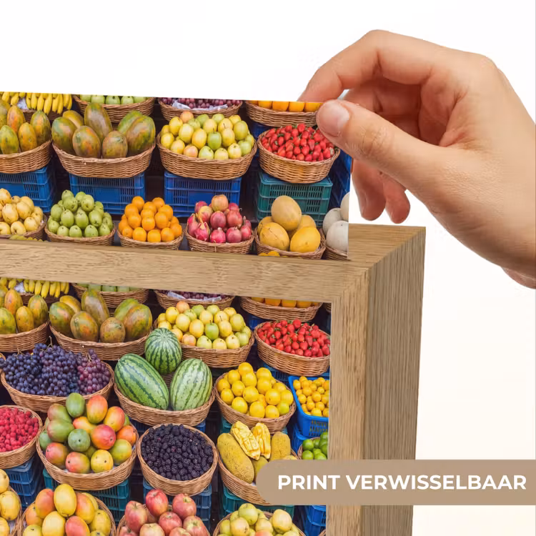Lightbox - Wandlamp - Fruit - Markt - Kleurrijk - Fruit - Markt - Kleurrijk Light Box met kabel (Wandlamp) klein