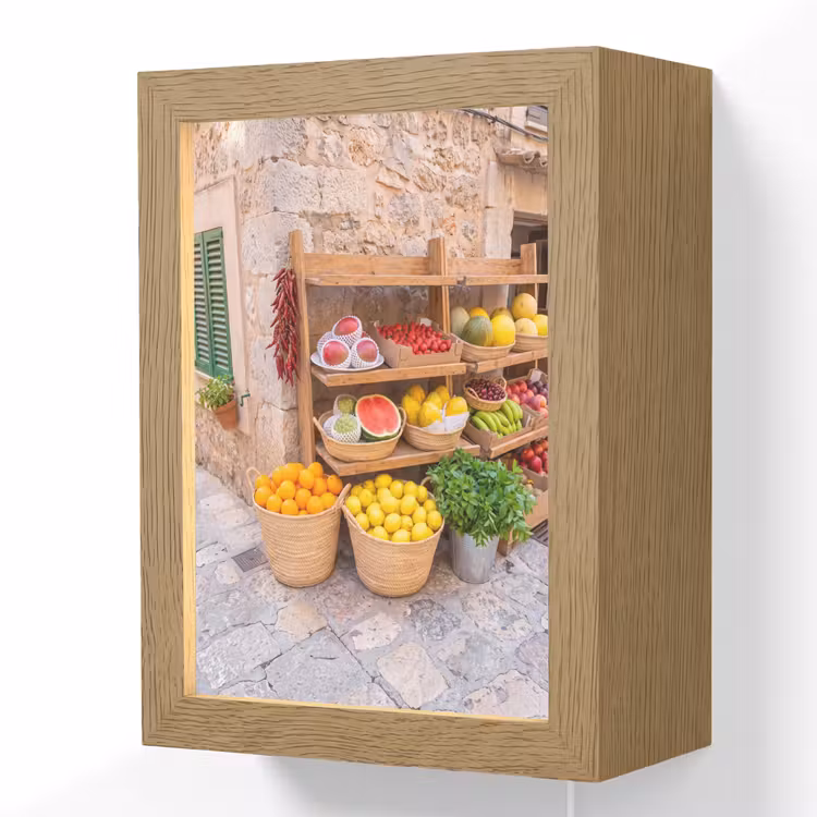 Lightbox - Wandlamp - Fruit - Markt - Vers - Fruit - Markt - Vers Light Box met kabel (Wandlamp) klein