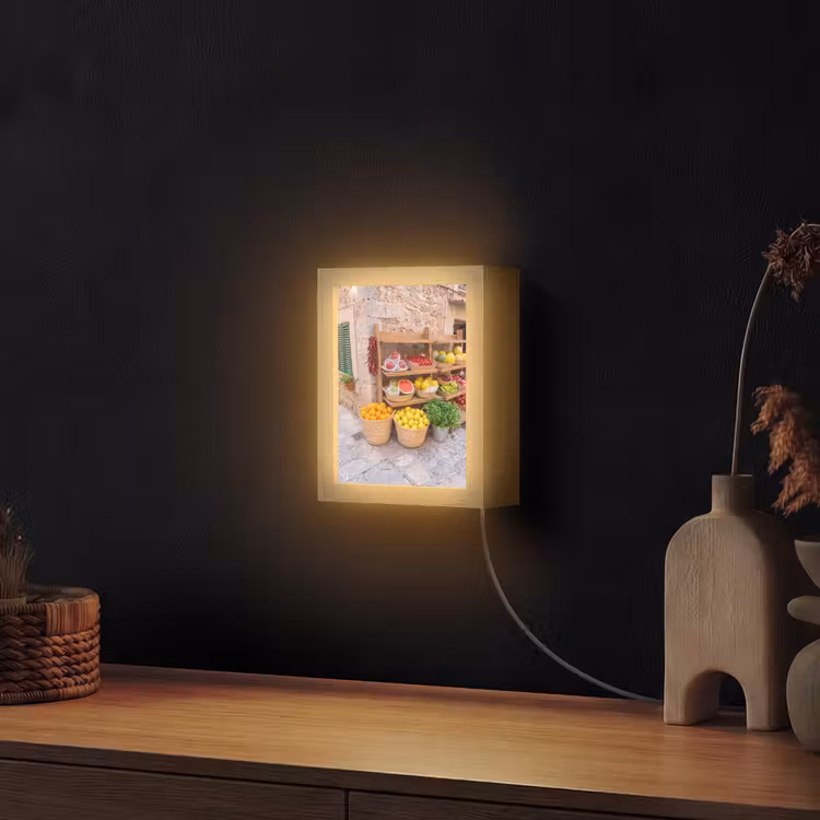 Lightbox - Wandlamp - Fruit - Markt - Vers - Fruit - Markt - Vers Light Box met kabel (Wandlamp) klein