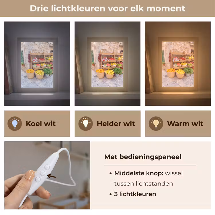 Lightbox - Wandlamp - Fruit - Markt - Vers - Fruit - Markt - Vers Light Box met kabel (Wandlamp) klein