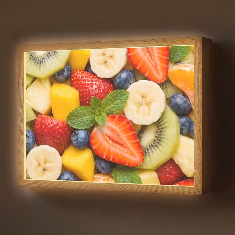 Fruit - Plakjes - Eten - Kleurrijk Light Box met batterij (Wandlamp) middel -z3d_website