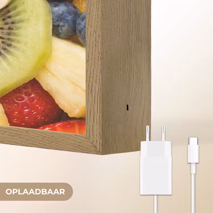 Fruit - Plakjes - Eten - Kleurrijk Light Box met batterij (Wandlamp) middel -USP_websiteoplaadbaarNL