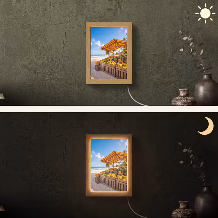Lightbox - Wandlamp - Fruit - Strand - Tropisch - Fruit - Strand - Tropisch Light Box met kabel (Wandlamp) klein