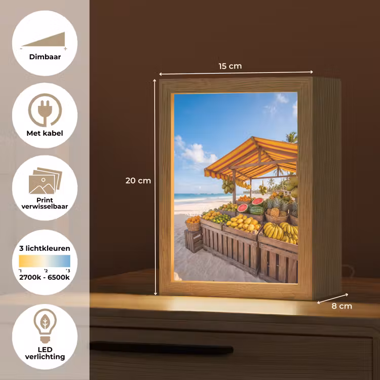 Lightbox - Wandlamp - Fruit - Strand - Tropisch - Fruit - Strand - Tropisch Light Box met kabel (Wandlamp) klein